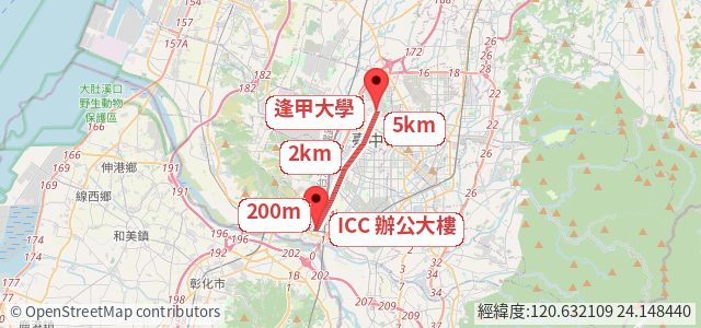 Line OSM snapshot example